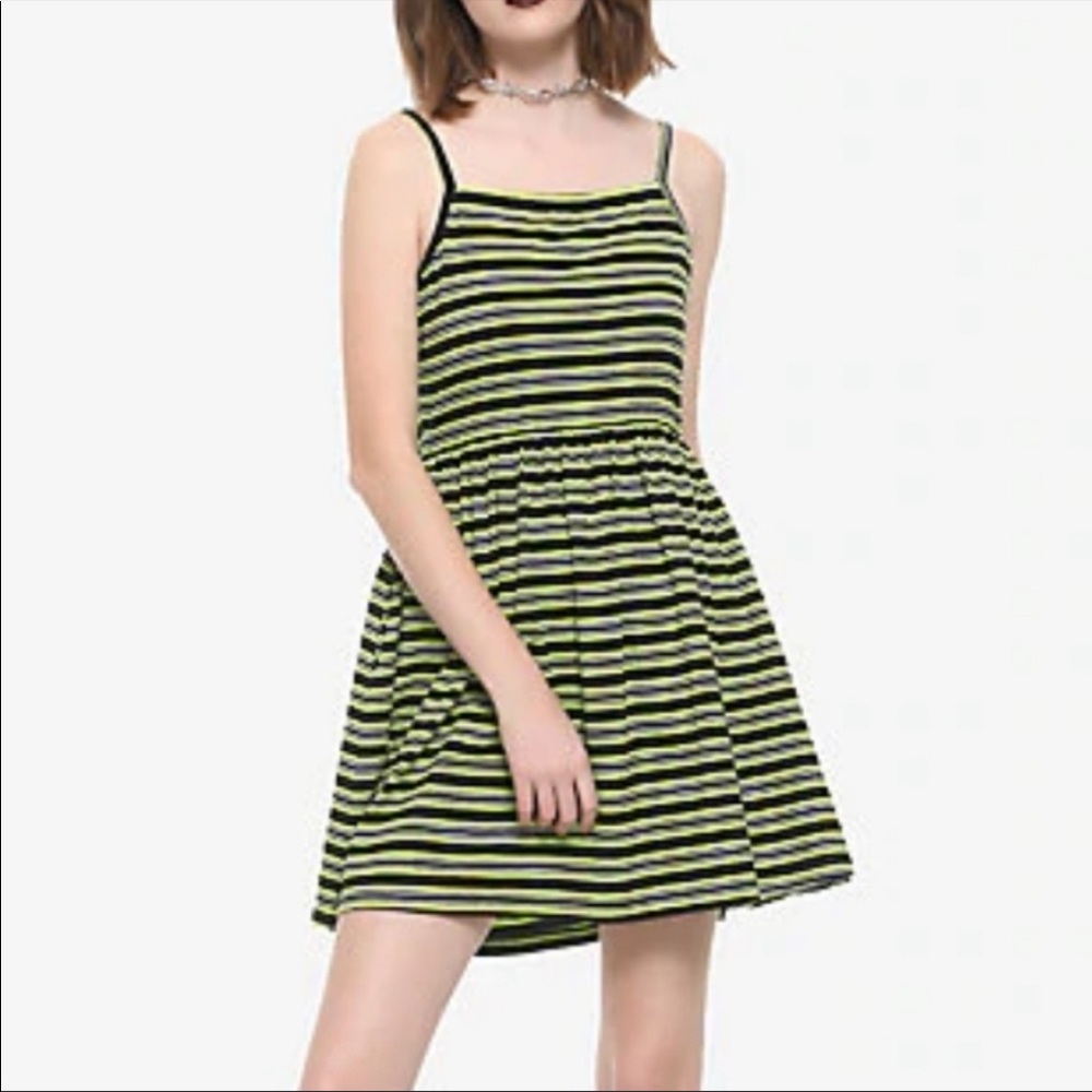 NWT HOT TOPIC Stripe Mini Skater Dress